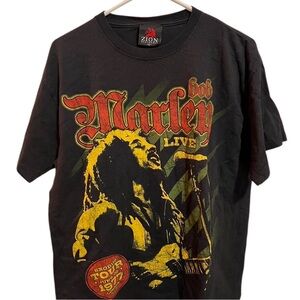 Vintage Bob Marley 1977 Tour T shirt Black Size Large